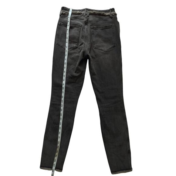 Good american womens good curve skinny crop black fray jeans size 2/26 - Picture 9 of 12